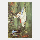 Die Familie Monet in ihrem Garten Edouard Manet Geschirrtuch (Vertikal)