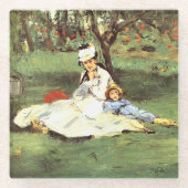 Die Familie Monet in ihrem Garten Edouard Manet Glasuntersetzer (Vorderseite)