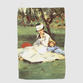 Die Familie Monet in ihrem Garten Edouard Manet Golfhandtuch