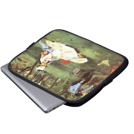 Die Familie Monet in ihrem Garten Edouard Manet Laptopschutzhülle (Vorne Knopf)