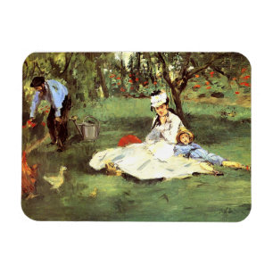 Die Familie Monet in ihrem Garten Edouard Manet Magnet