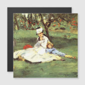 Die Familie Monet in ihrem Garten Edouard Manet Magnetkarte (Vorne/Hinten)