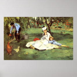 Die Familie Monet in ihrem Garten Edouard Manet Poster