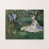 Die Familie Monet in ihrem Garten | Édouard Manet Puzzle (Horizontal)