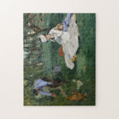 Die Familie Monet in ihrem Garten | Édouard Manet Puzzle (Vertikal)