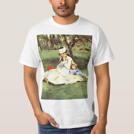 Die Familie Monet in ihrem Garten Edouard Manet T-Shirt (Vorderseite)