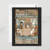 Die Familie Ratten setzt sich zum Frühstück zusamm Postkarte (Vorne/Hinten)