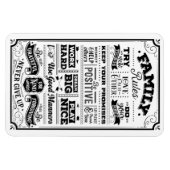 Die Familie regiert Schwarz und Weiß Magnet (Horizontal)