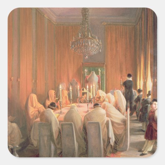 Die Familie Rothschild im Gebet Quadratischer Aufkleber (Vorderseite)