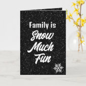 Die Familie schneit viel Spaß mit Schneeflocken au Karte (Gelbe Blume)