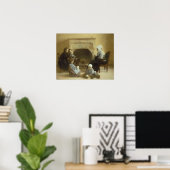 Die Familie sitzt um ein Herz Poster (Heimbüro)