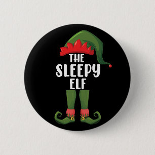 Die Familie Sleepy Elf Weihnachten Weihnachten Button