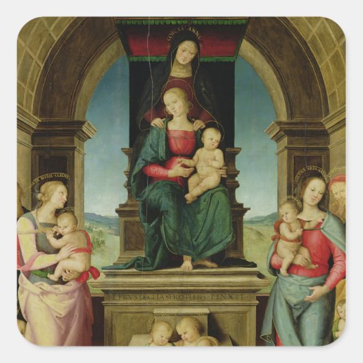 Die Familie St. Anne, c.1507 Quadratischer Aufkleber (Vorderseite)