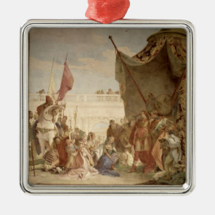 Die Familie von Darius vor Alexander Silbernes Ornament