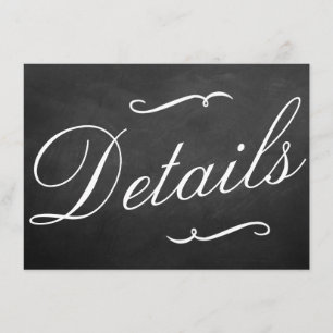 Die Fancy Kreidetafel Hochzeitskollektion Details Begleitkarte