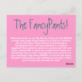 Die Fancypants BGBOP's. Postkarte (Rückseite)