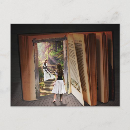 Die Fantasie beim Lesen des Buches verlieren Postkarte (Vorderseite)