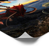 Die Fantasie des roten und grünen Drachen Poster (Ecke)