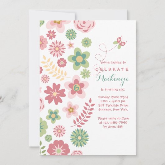 Die Fantasie-Einladung des Mädchens Einladung (Vorderseite)