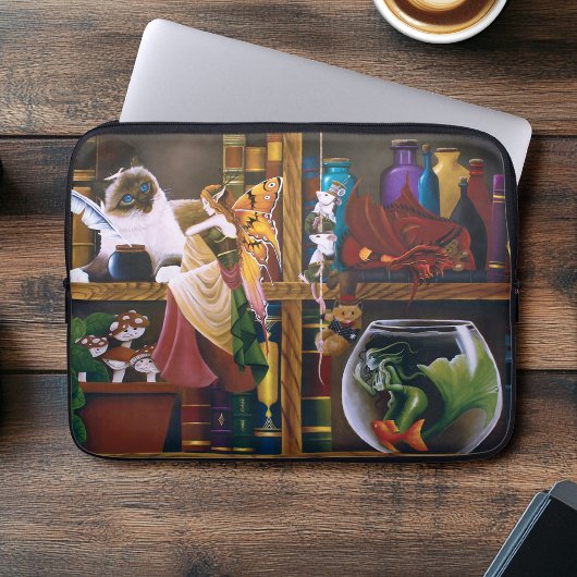 Die Fantasiebibliothek der Zauberer Laptopschutzhülle