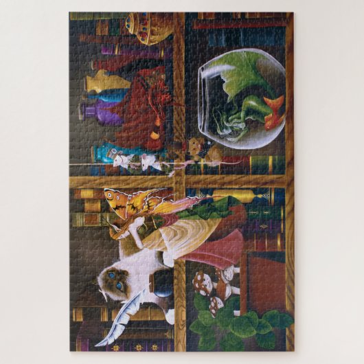 Die Fantasiebibliothek der Zauberer Puzzle (Vertikal)