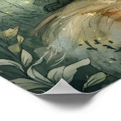 Die Fantasy Art des verzauberten Smaragdwald Fox K Poster (Ecke)