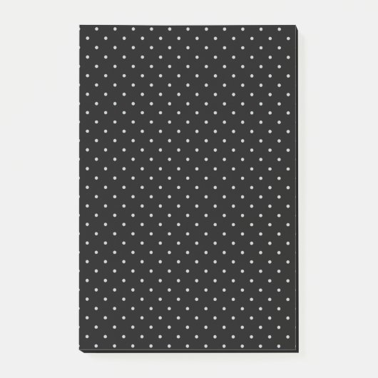 Die Farbe der Polka-Punkte auf schwarzem Klick anp Post-it Klebezettel (Vorderseite)