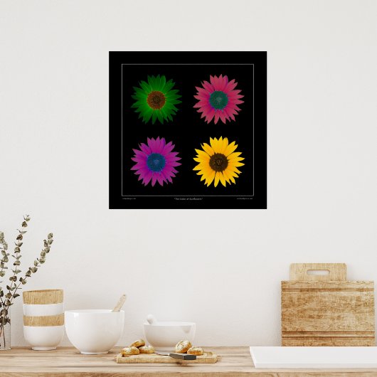 "Die Farbe der Sonnenblumen" Designer Poster auf s (Küche)
