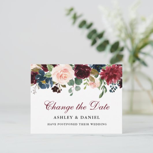 Die Farbe der Wasserfarbe ändert das Datum Postkarte (Stehend Vorderseite)