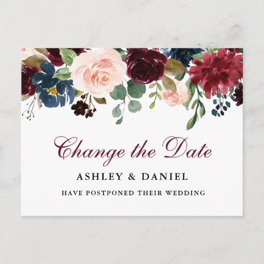 Die Farbe der Wasserfarbe ändert das Datum Postkarte (Vorderseite)