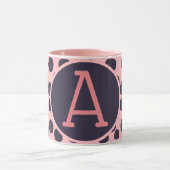 Die Farbe der Wasserfarbe rosa mit Monogramm Tasse (Zentrum)