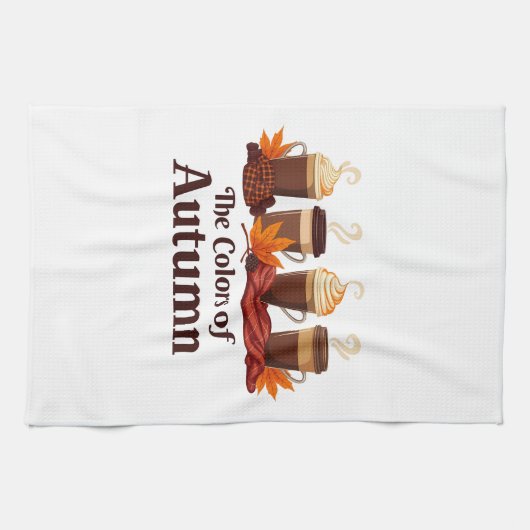 Die Farbe des Kürbisspeckkaffees im Herbst Geschirrtuch (Horizontal)