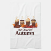 Die Farbe des Kürbisspeckkaffees im Herbst Geschirrtuch (Vertikal)