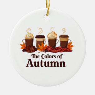 Die Farbe des Kürbisspeckkaffees im Herbst Keramik Ornament