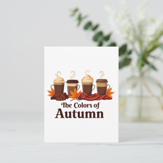 Die Farbe des Kürbisspeckkaffees im Herbst Save The Date (Stehend Vorderseite)