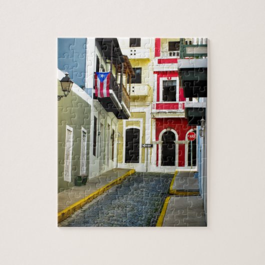 die Farbe von altem San Juan Puerto Rico Puzzle (Vertikal)