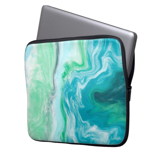 Die Farben Blau und Türkis Laptopschutzhülle (Vorderseite Links)