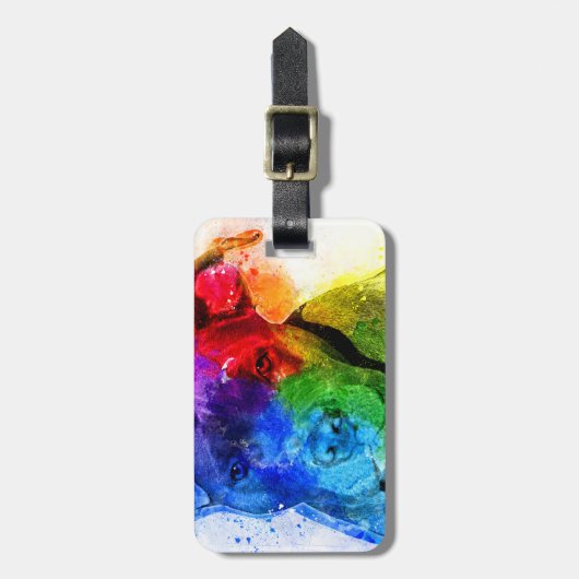 Die Farben der Liebe sind ein Pitbull Gepäckanhänger (Vorderseite vertikal)