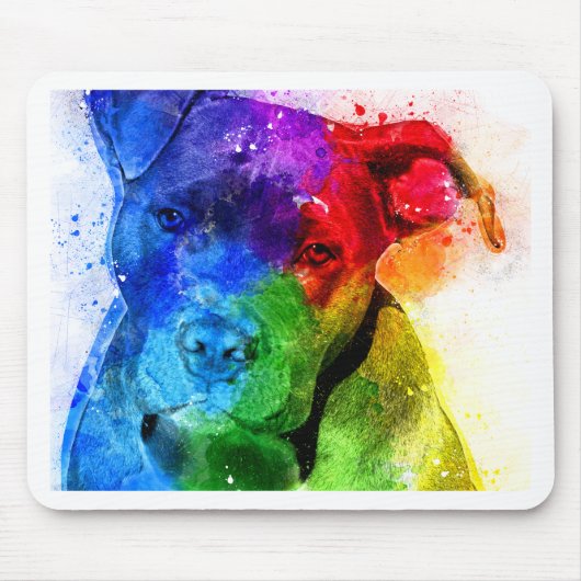 Die Farben der Liebe sind ein Pitbull Mousepad (Vorne)