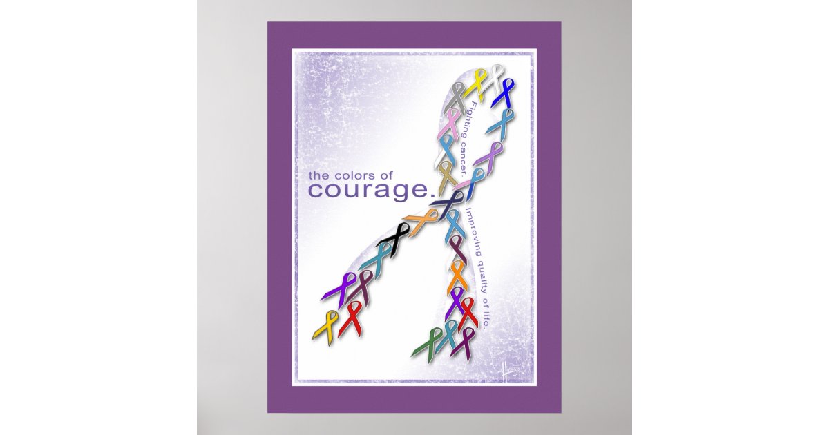 Die Farben der Mut Krebs Bewusstsein Ribbons Poster | Zazzle.de