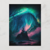 Die Farben der Nordlichter sind lebendig Postkarte (Vorderseite)