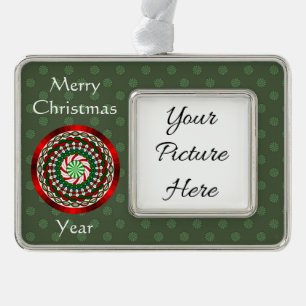 Die Farben der Weihnachtsrahmen Rahmen-Ornament Silber