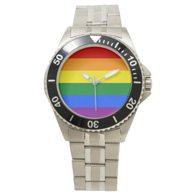 Die Farben des Regenbogens Armbanduhr (Vorderseite)