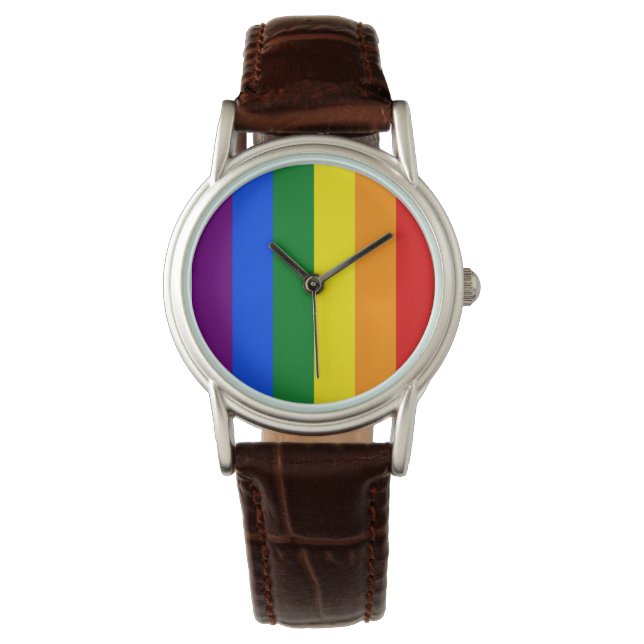 Die Farben des Regenbogens Armbanduhr (Vorderseite)