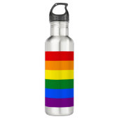 Die Farben des Regenbogens Edelstahlflasche (Vorderseite)