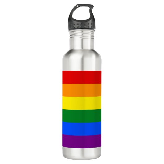 Die Farben des Regenbogens Edelstahlflasche (Vorderseite)