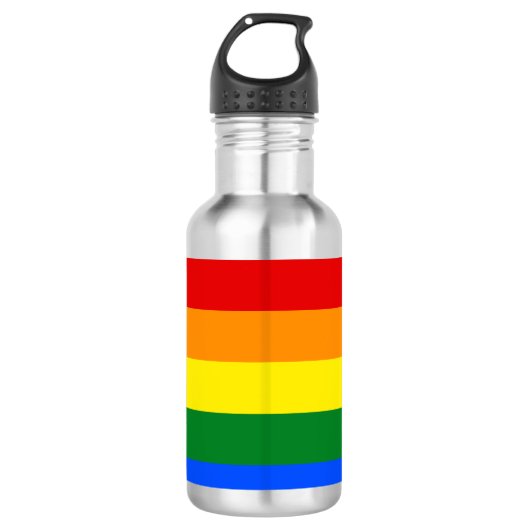 Die Farben des Regenbogens Edelstahlflasche (Vorderseite)