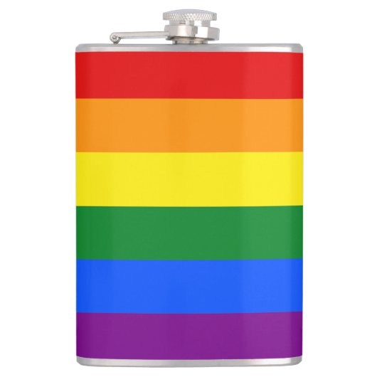 Die Farben des Regenbogens Flachmann (Vorderseite)