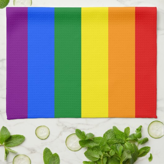 Die Farben des Regenbogens Geschirrtuch (Gefaltet)