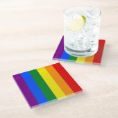 Die Farben des Regenbogens Glasuntersetzer (Schrägansicht)